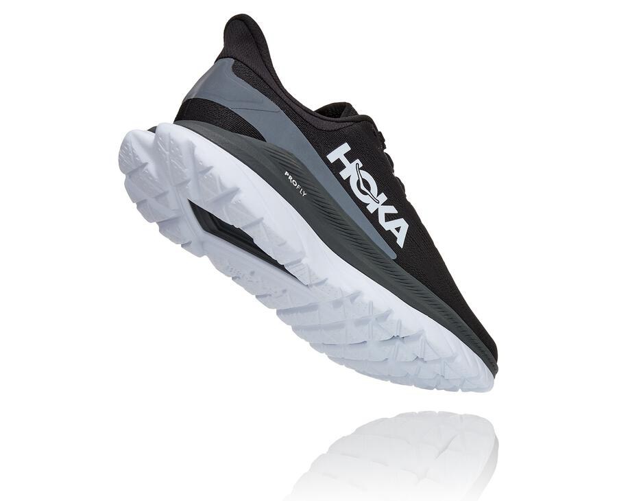 Hoka One One Running Shoes Womens Black/White - Mach 4 - 32708LMHT